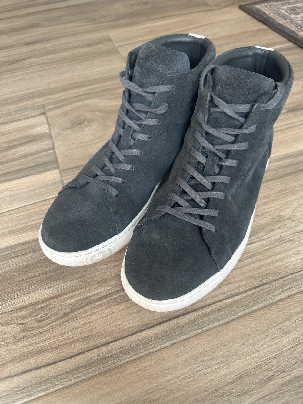 Calvin Klein Men's Gray Suede High-Top Sneakers